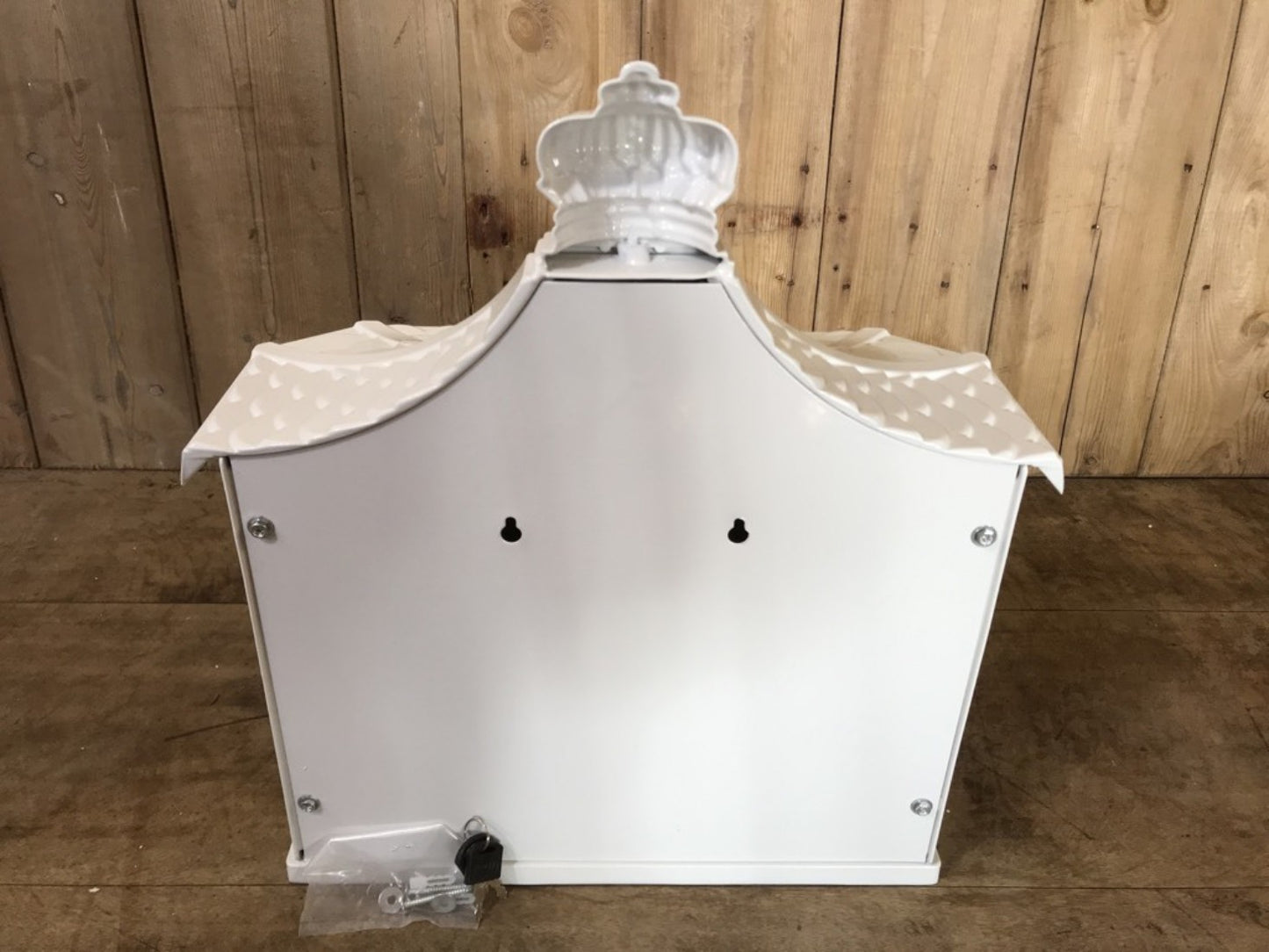 White & Gold Cast Aluminium Horseman Letter Wall Post Box