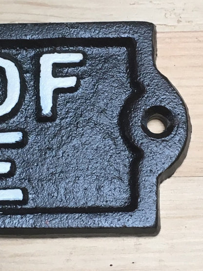 New Fun Cast Iron Wall Sign BEWARE OF THE WIFE White Raised Letter Text