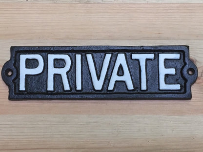 Cast Iron PRIVATE Office Door Business House Wall Gate Sign