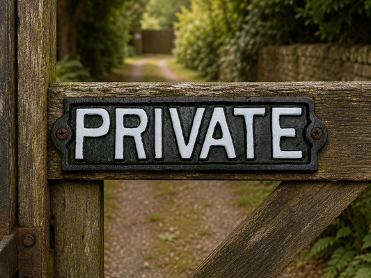 Cast Iron PRIVATE Office Door Business House Wall Gate Sign