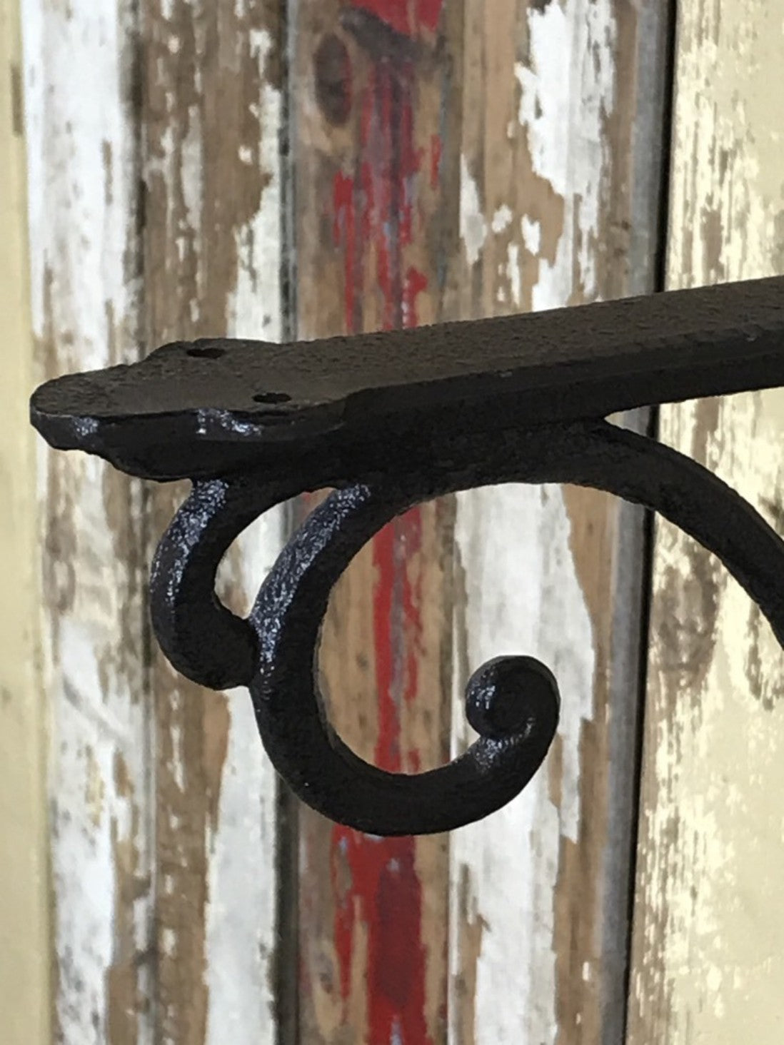 Ornate Single Cast Iron Shelf Wall Support Bracket 33cm By 23cm Brown
