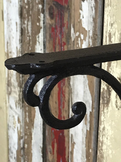Ornate Single Cast Iron Shelf Wall Support Bracket 33cm By 23cm Brown