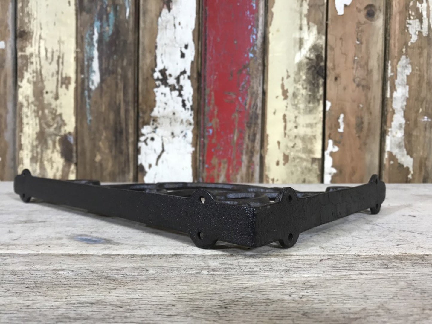 Ornate Single Cast Iron Shelf Wall Support Bracket 33cm By 23cm Brown