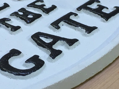 Cast Iron Sign PLEASE CLOSE THE GATE Farm Country Garden White