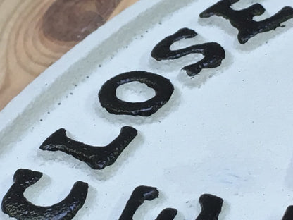 Cast Iron Sign PLEASE CLOSE THE GATE Farm Country Garden White