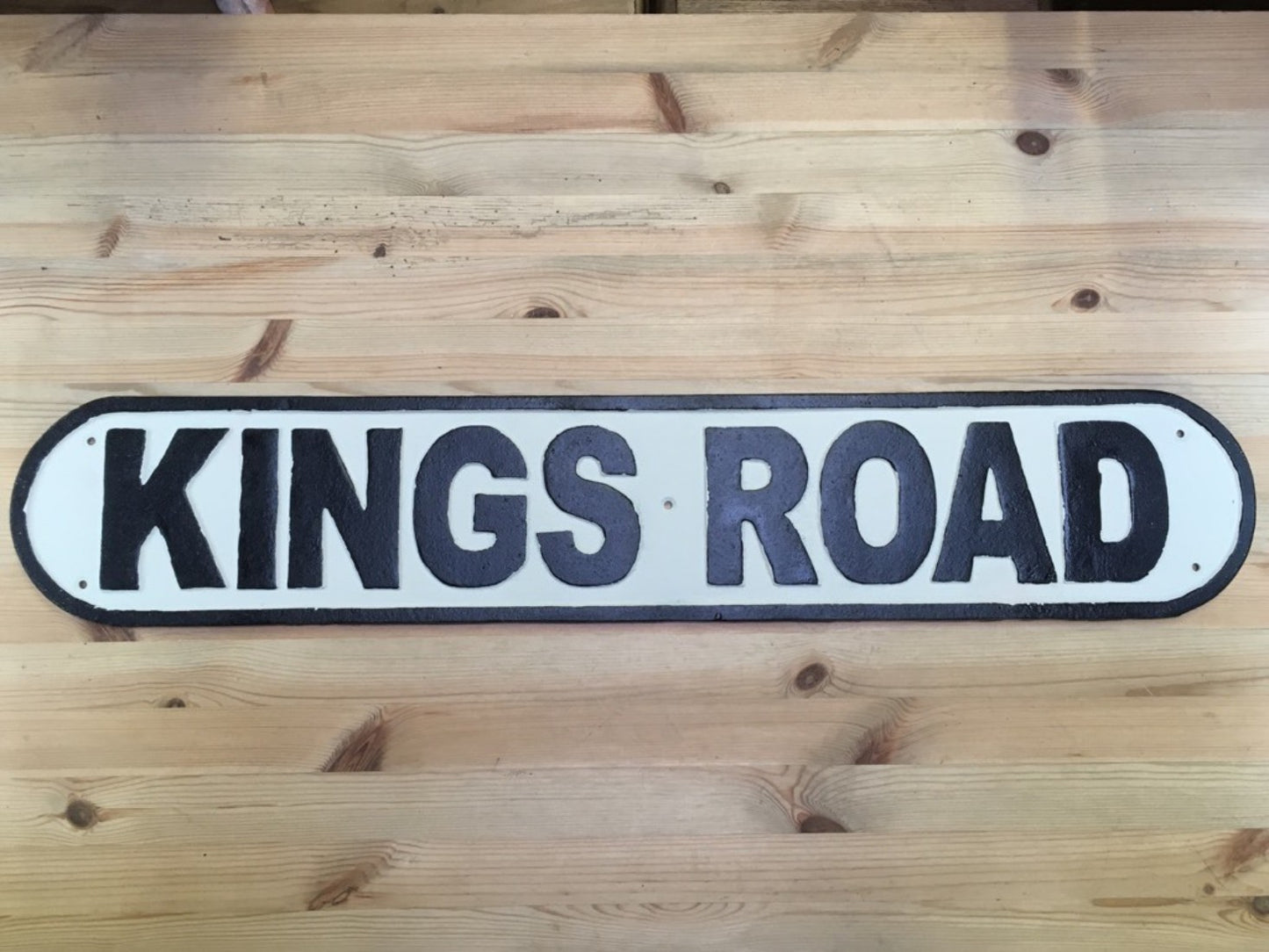 Cast Iron KINGS ROAD Street England Wall Sign Large 31" Long
