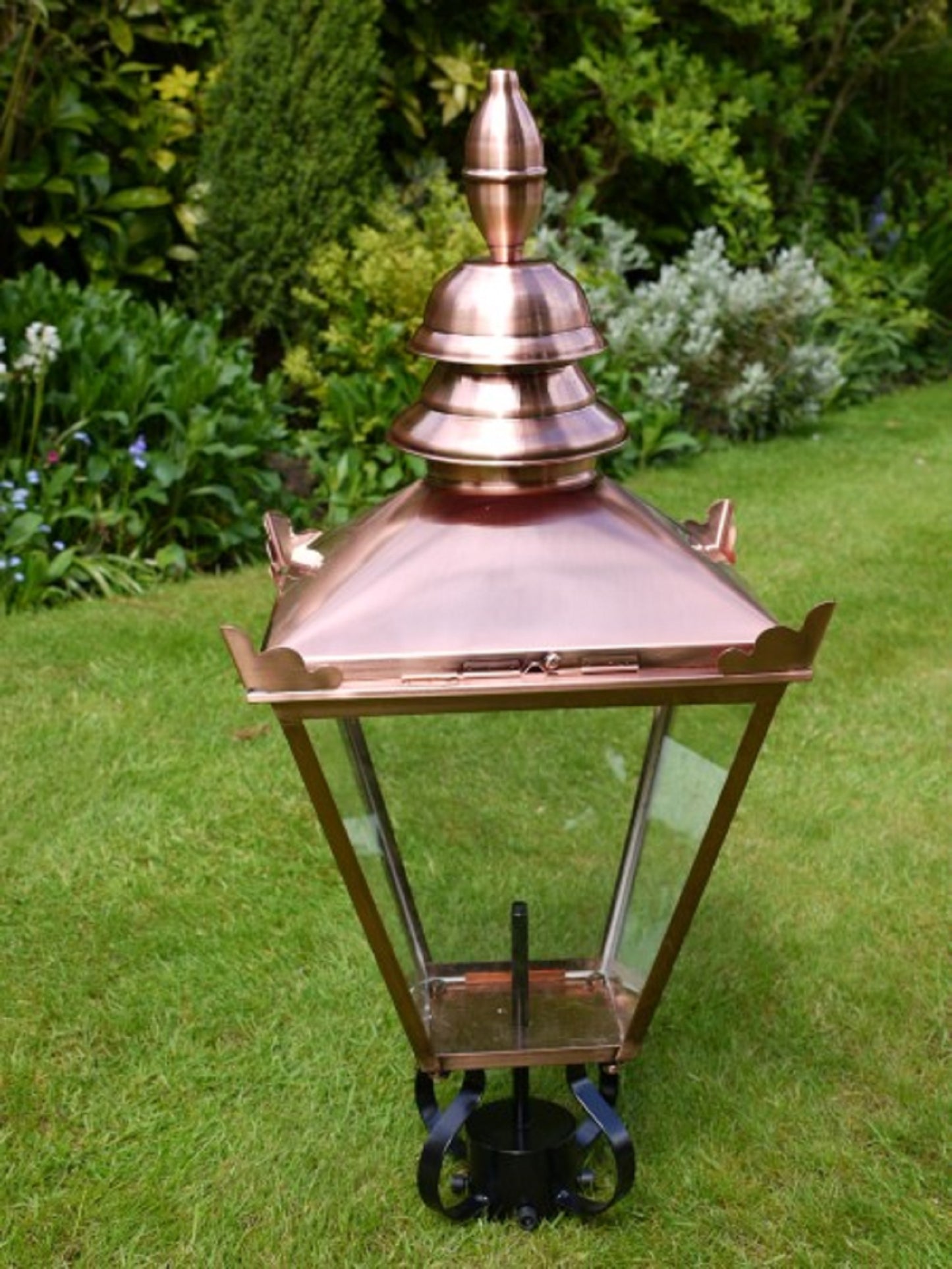 32"x15" Stain Copper Finish Lantern Lamp Top