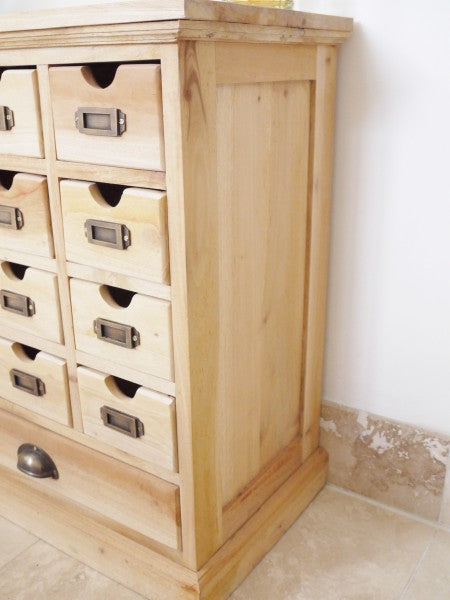 Cabinet 12 Small & 1 Large Mahogany Chest Of Drawers