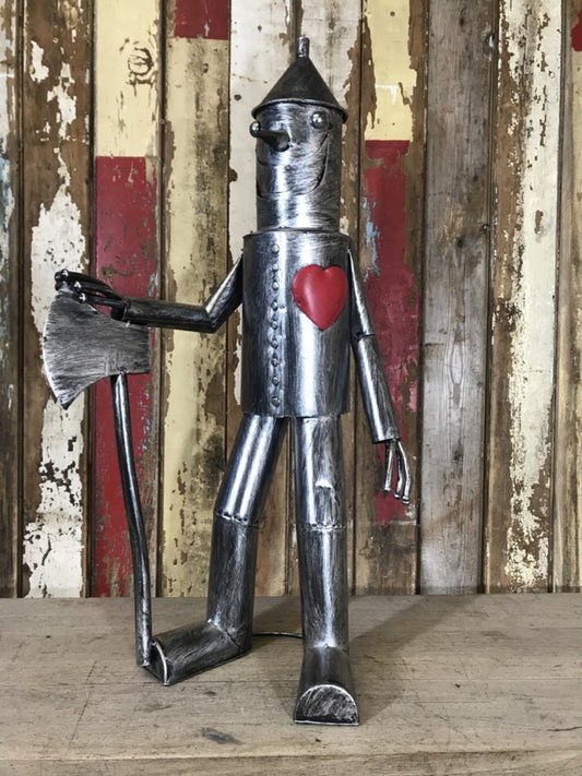 2'6 Medium Tin Man Statue With A Red Metal Heart New