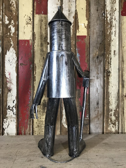 2'6 Medium Tin Man Statue With A Red Metal Heart New