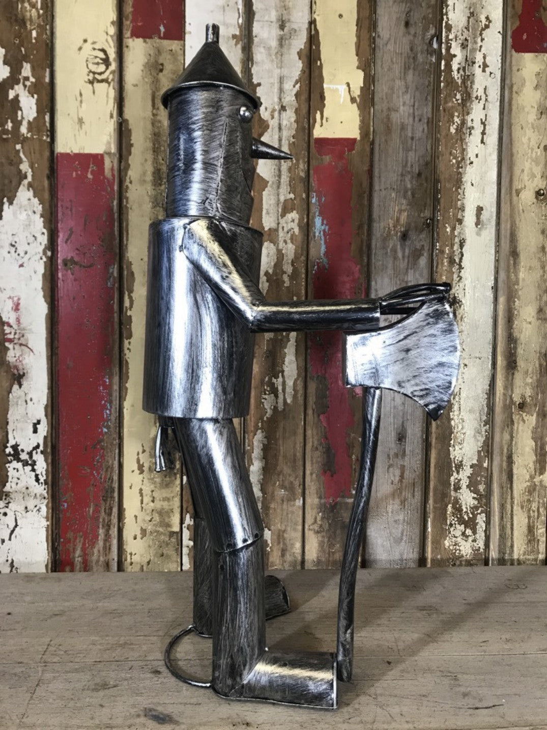 2'6 Medium Tin Man Statue With A Red Metal Heart New