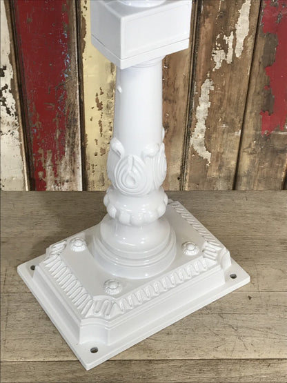 Attractive White Aluminium Post Box With Horse & Rider Design 46" Tall