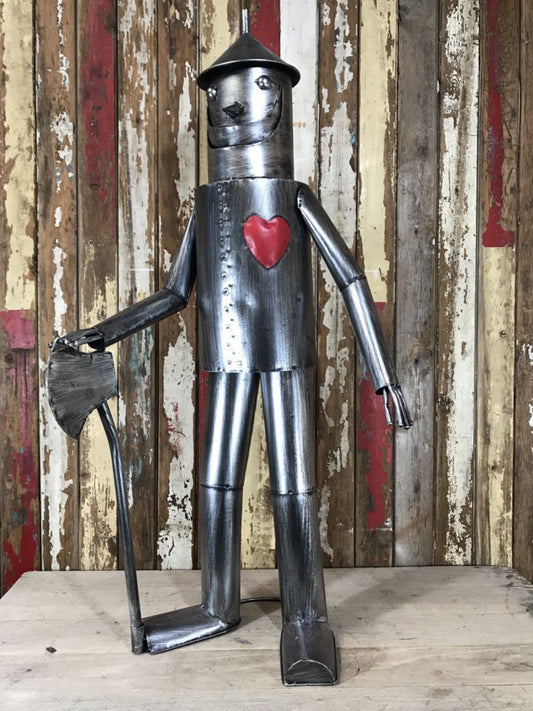 Large Tin Man Statue Figure With A Metal Heart New Tin 135cm Tall