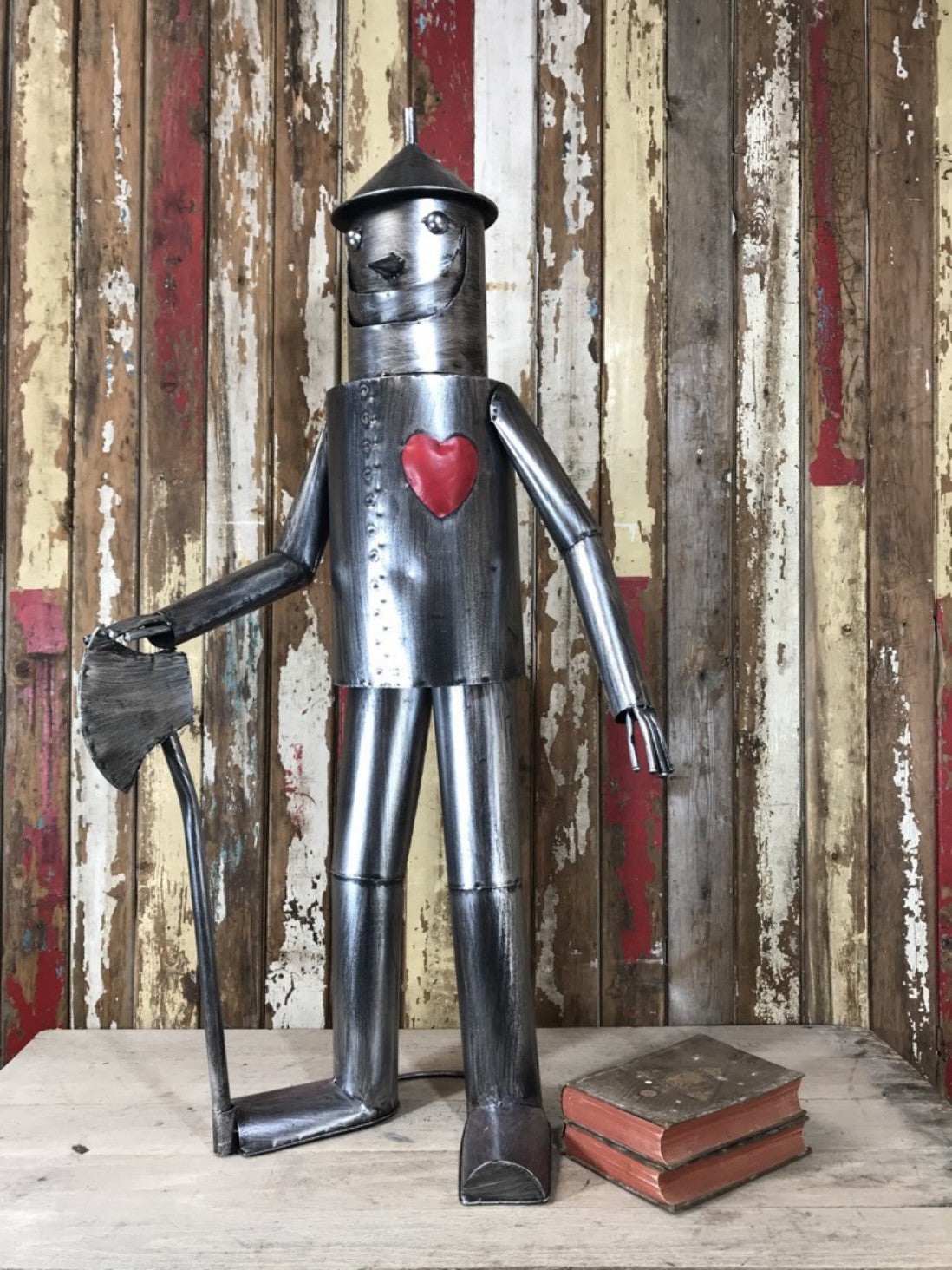 Large Tin Man Statue Figure With A Metal Heart New Tin 135cm Tall