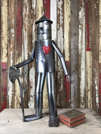 Large Tin Man Statue Figure With A Metal Heart New Tin 135cm Tall