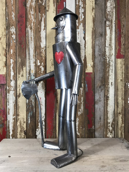 Large Tin Man Statue Figure With A Metal Heart New Tin 135cm Tall