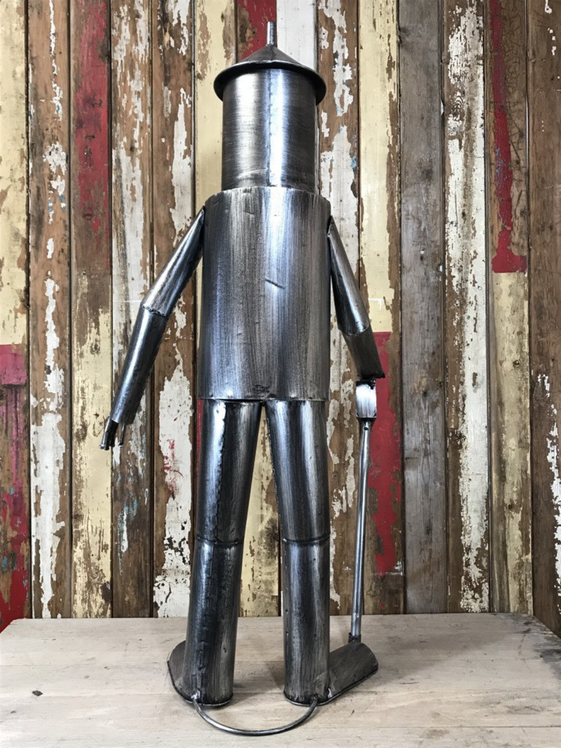 Large Tin Man Statue Figure With A Metal Heart New Tin 135cm Tall