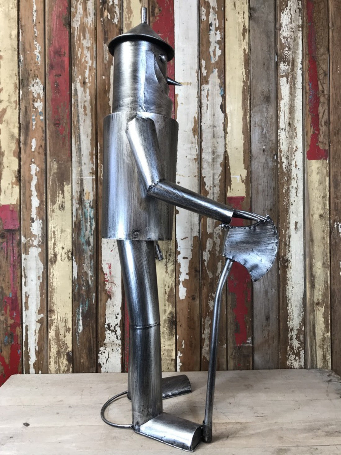 Large Tin Man Statue Figure With A Metal Heart New Tin 135cm Tall