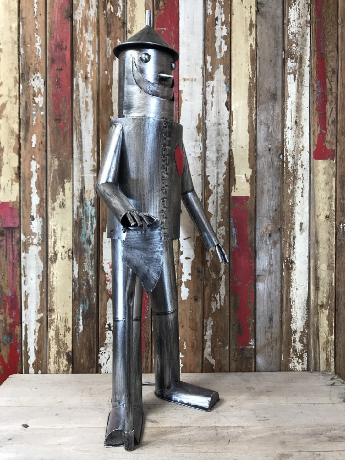 Large Tin Man Statue Figure With A Metal Heart New Tin 135cm Tall