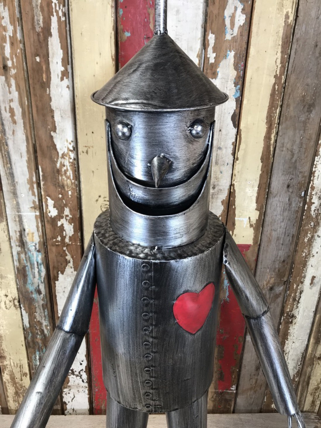 Large Tin Man Statue Figure With A Metal Heart New Tin 135cm Tall