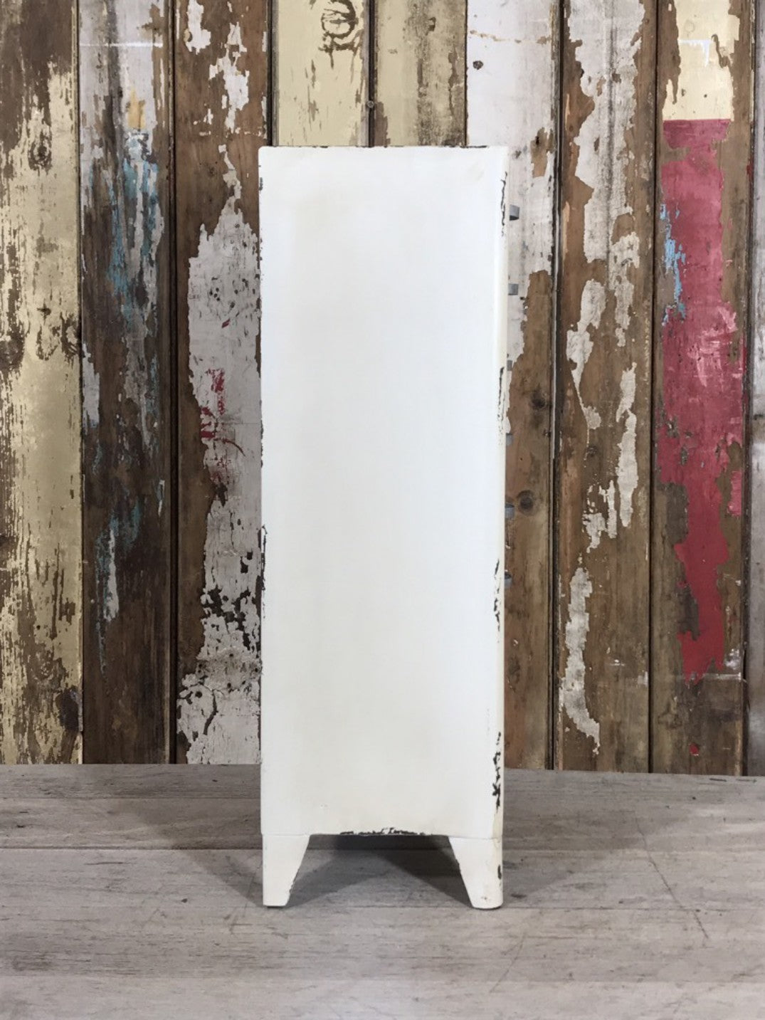 Industrial Free Standing 2' Distressed Metal Chest Of 14 Drawers Useful Cream