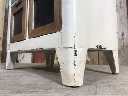 Industrial Free Standing 2' Distressed Metal Chest Of 14 Drawers Useful Cream