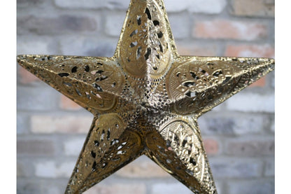 Large Gold Painted Metal Star 26cm