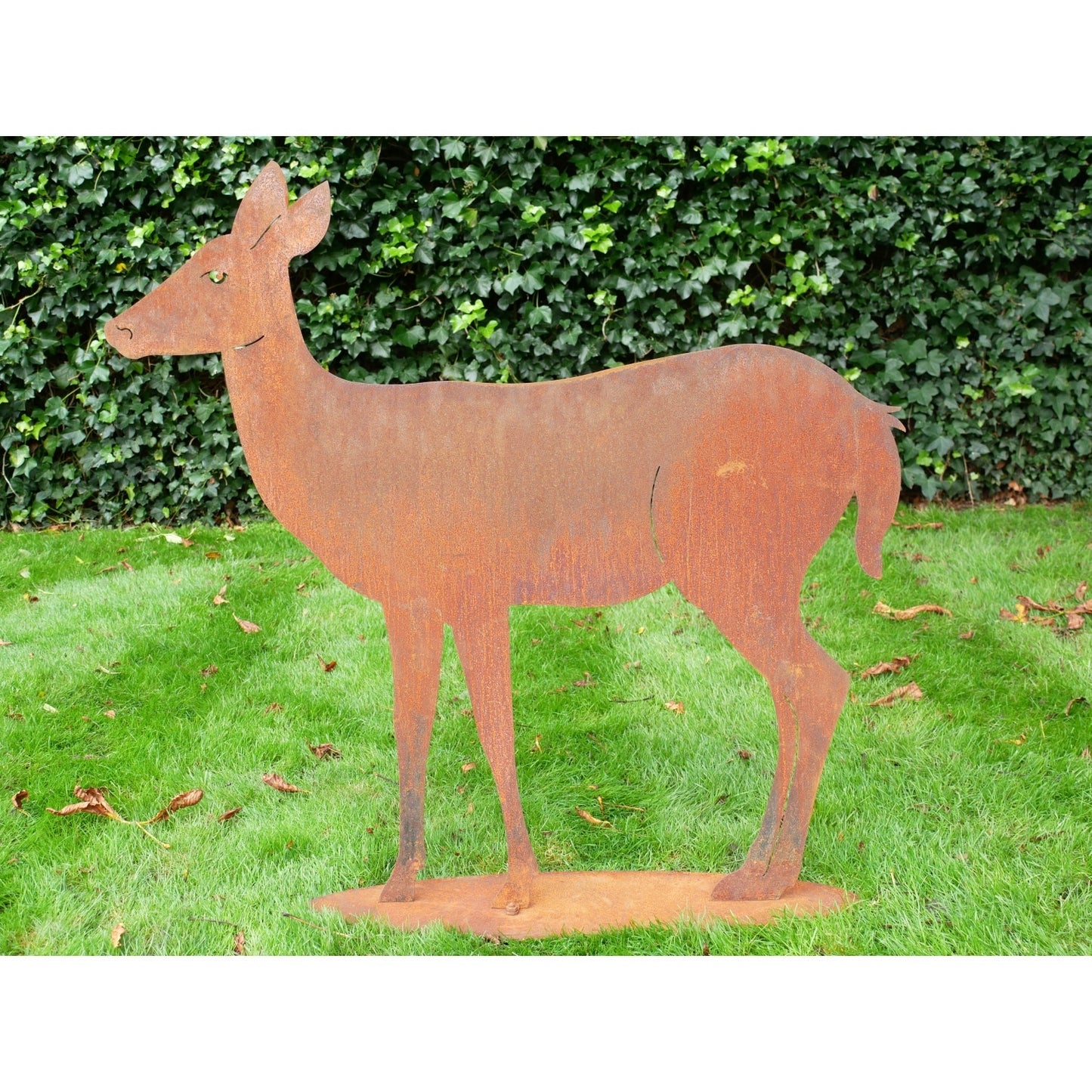 Rusty Deer Stag Silhouette Freestanding Garden Animal Figure Metal 3'3"H 5'4" W