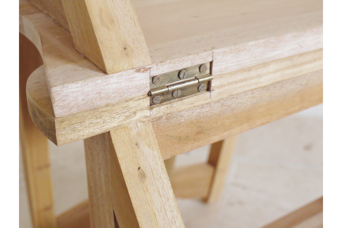 Mahongany Wooden Chair & Step Library Stool Seat Bare Wood