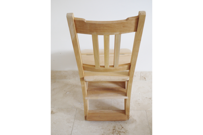 Mahongany Wooden Chair & Step Library Stool Seat Bare Wood