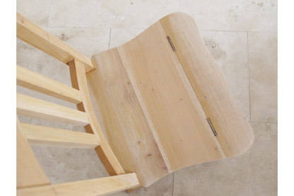 Mahongany Wooden Chair & Step Library Stool Seat Bare Wood