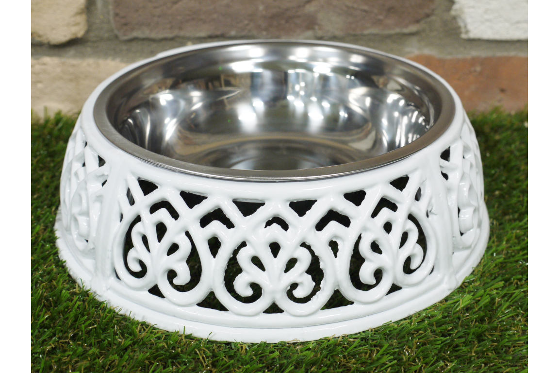 Medium Pet Feed Or Water Dish With Stand Dog Cat 20x7cm