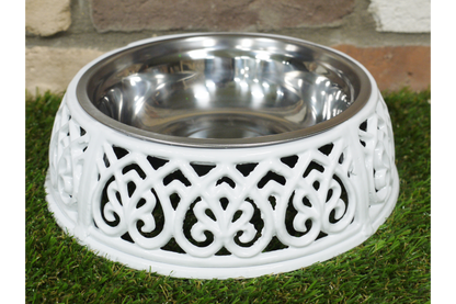 Medium Pet Feed Or Water Dish With Stand Dog Cat 20x7cm
