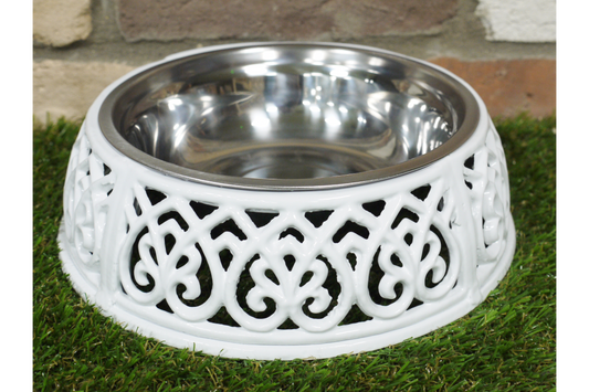 Medium Pet Feed Or Water Dish With Stand Dog Cat 20x7cm