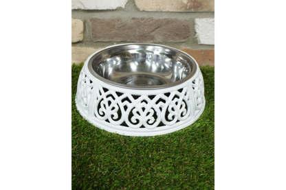 Medium Pet Feed Or Water Dish With Stand Dog Cat 20x7cm