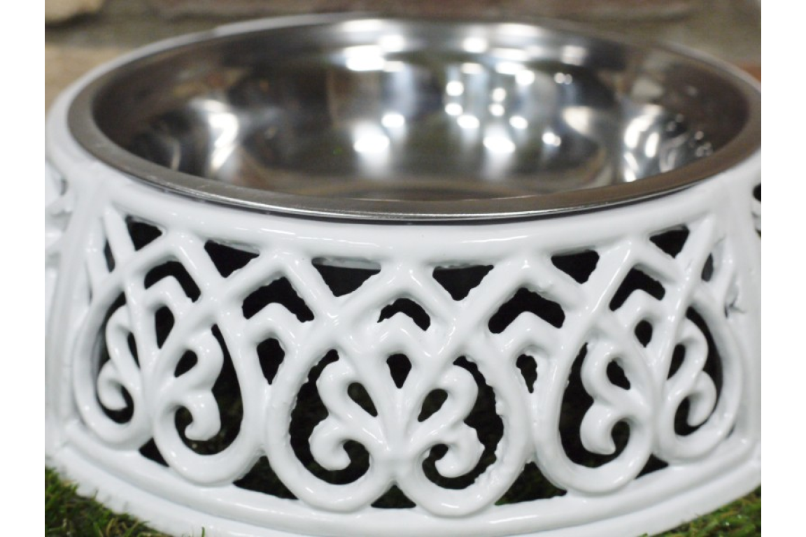 Medium Pet Feed Or Water Dish With Stand Dog Cat 20x7cm