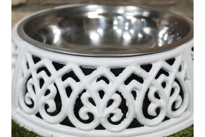 Medium Pet Feed Or Water Dish With Stand Dog Cat 20x7cm