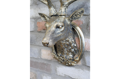 Life Like Antique Silver Stags Head With Antlers Wall Hung Deer Buck