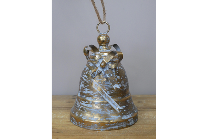 Decorative 26cm Seasonal Christmas Metal Bell Decoration Display