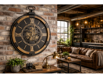74cm Diameter Wall Hanging Clock Roman Numerals
