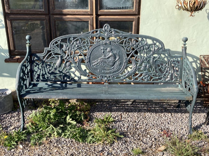 Heavy 6’ Fantastic Cast Iron Garden Bench Seat Large 4 Seater