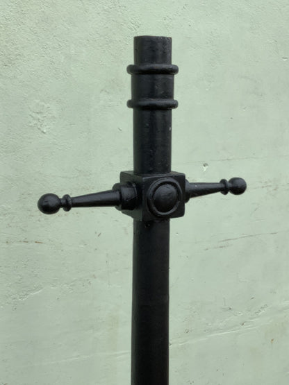 6’ Black Heavy Cast Iron Garden Driveway Lamppost With Ladder T Bar Lighting