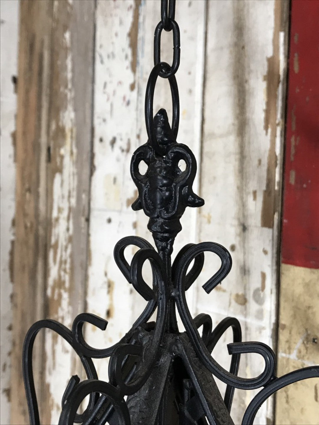 11” Small Black French Style Wrought Iron Hanging Basket New