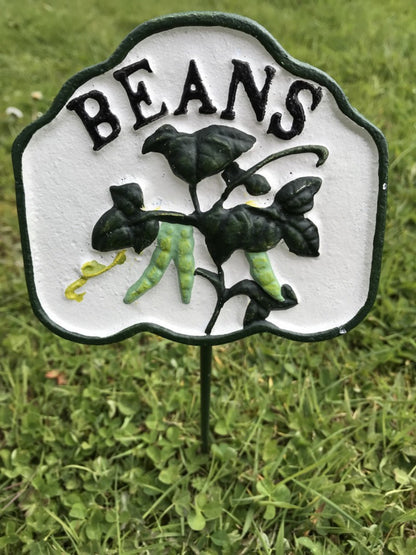 Garden Vegetable Sign “BEANS” Cast Iron Vegetable Marker