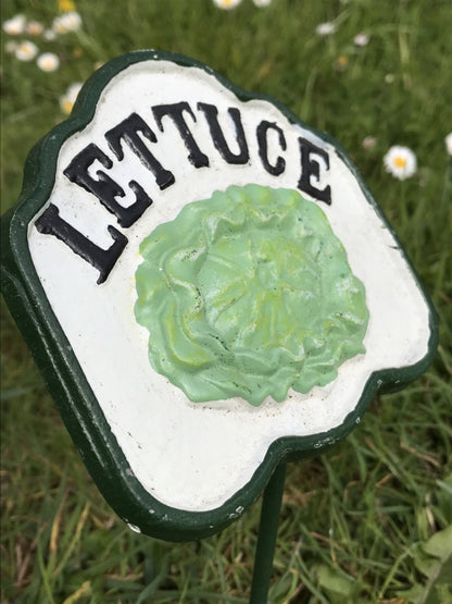 Garden Vegetable Sign “LETTUCE” Cast Iron Vegetable Marker