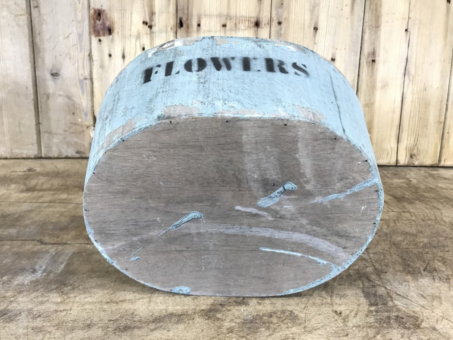 Painted Rustic Wooden Planter Bucket With Rope Handle