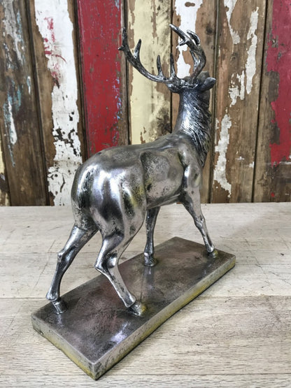 Small Silver Stag On Base 15¼" High