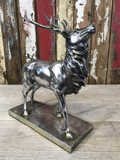 Small Silver Stag On Base 15¼" High