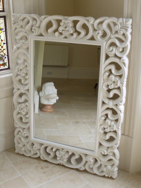 30”x51” Large Authentic White Wall Hanging Mirror