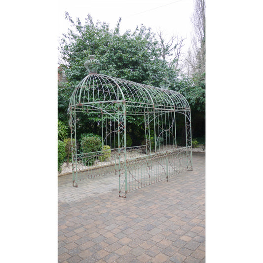 3.5m x 4.6m Large Green Garden Gazebo Walkway Metal Archway Wrought Iron Style